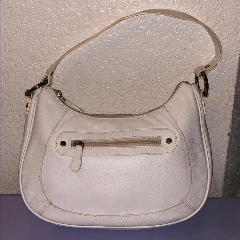 White leather bag
